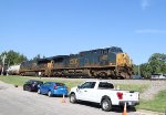 CSX 7204 leads train L620-06 towards the signals at Fetner